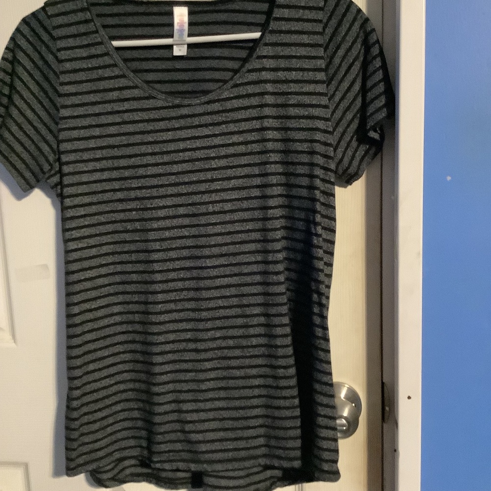 Women’s Charcoal Striped LuLaRoe Top Size M